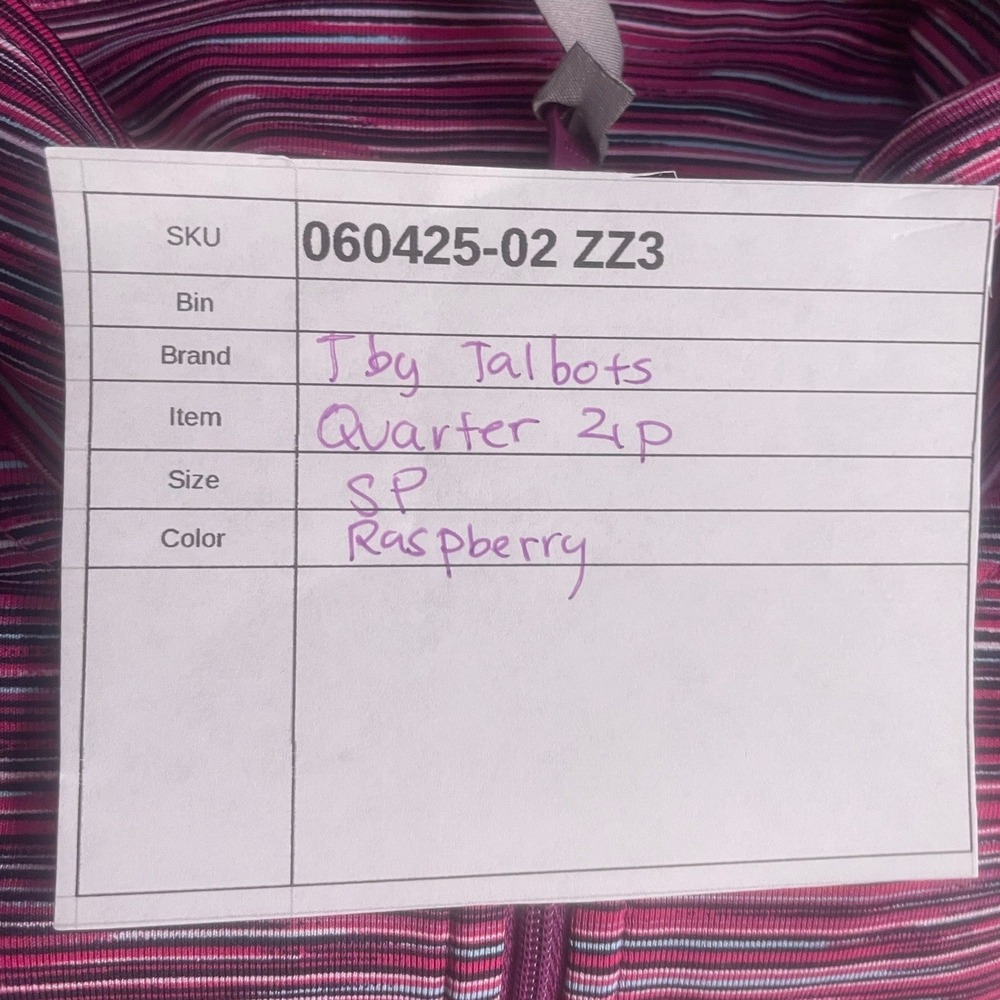 T By Talbots Quarter Zip Pullover Raspberry Small‎ - Picture 12 of 14